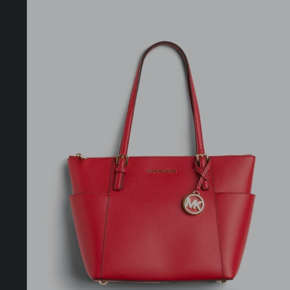 Michael Kors Jet Set Tote Red - Perfect for Christmas! - Picture 3 of 12